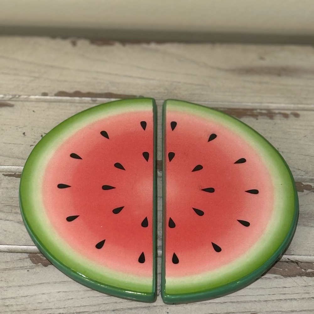 Martha Stewart Collection Watermelon Ceramic Trivets Set of 2 Summer Decor